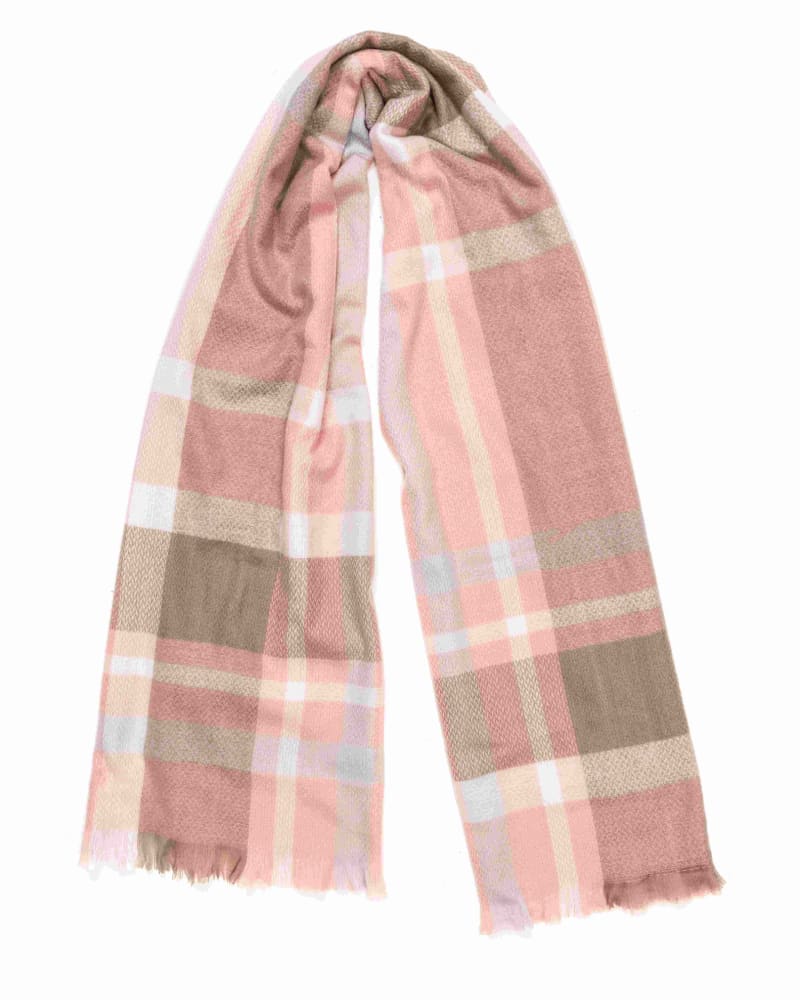 Front of a size One Size Plaid Fashion Winter Long Tweed Scarves Pink in PINK by Cocoboo. | dia_product_style_image_id:310541